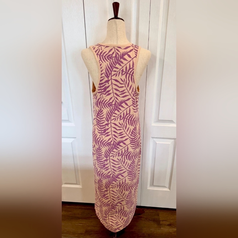 Purple Leaf Print Maxi Dress - Picture 4 of 4